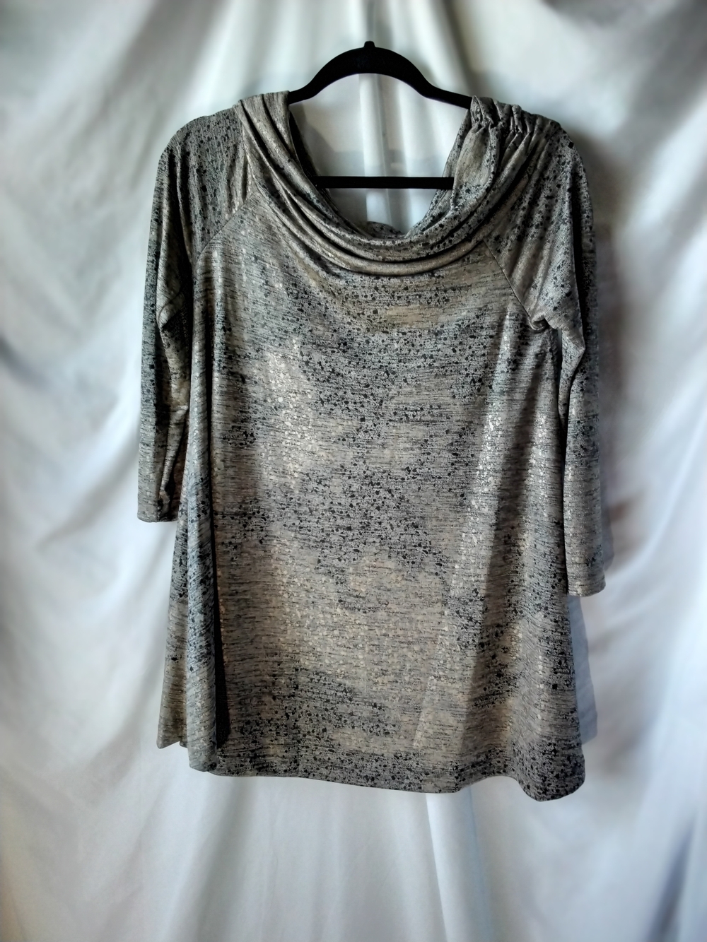 Nally & Millie Heathered Gray Cowl Neck Top